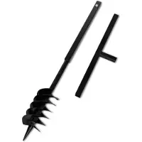 vidaXL Jordbor med håndtag 120 mm dobbelte spiraler stål sort