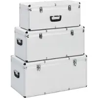 vidaXL opbevaringskufferter 3 stk. aluminium sølvfarvet