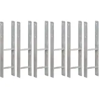 vidaXL hegnspløkker 6 stk. 14x6x60 cm galvaniseret stål sølvfarvet