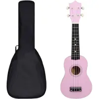 vidaXL ukulelesæt med taske til børn 21 pink