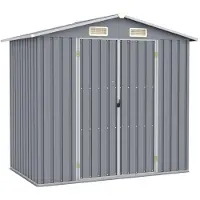 vidaXL Haveskur 205x129x183 Cm Galvaniseret Stål - Grå