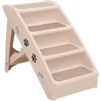 vidaXL foldbar hundetrappe 62x40x49,5 cm cremefarvet