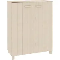 vidaXL Skoskab Hamar 85x40x108 Cm Massivt Fyrretræ Honningbrun - honningfarvet