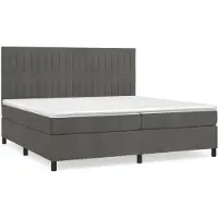 vidaXL kontinentalseng med madras 200x200 cm fløjl mørkegrå