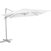 Vonroc Premium Parasol Pisogne 300x300cm | Aluminium | 360° | Inkl krydsfod og overtræk - vierkantet | Hvid