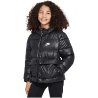 Nike Vinterjakke Dun NSW Therma-FIT - Sort/Hvid Børn, størrelse S: 128-137 cm