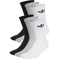 Adidas Sokker Trefoil Cushioned Crew 6-Pak - Hvid/Sort/Grå, størrelse 31-33