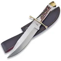 Hen & Rooster Deer Stag Leather Sheath