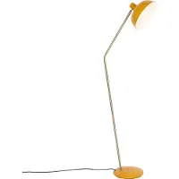 QAZQA Retro gulvlampe gul med bronze - Milou