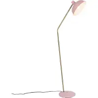 QAZQA Retro gulvlampe lyserød med bronze - Milou