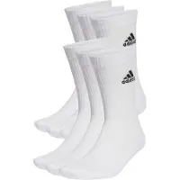 Adidas Sokker Cushioned Crew 6-pak - Hvid/sort, størrelse 34-36