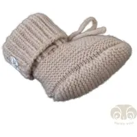 No Name 1 Lodger skridsikre sko i merinould 100% lys beige Fleece Beige 0-6 m