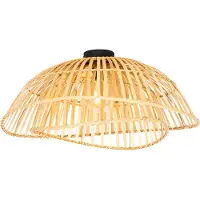 QAZQA Oriental loftslampe sort med naturbambus 62 cm - Pua
