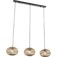 QAZQA Oriental Pendellampe Bambus 3-lys Lang - Amira