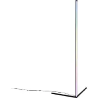 QAZQA Gulvlampe sort inkl. LED med RGB og fjernbetjening - Carla