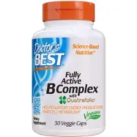 Doctors Best , Fuldt Aktiv B Kompleks med Quatrefolic, 30 Veggie Kapsler
