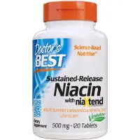 Doctors Best , Udsat-Release Niacin med niaXtend, 500 mg, 120 Tabletter