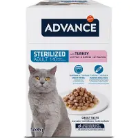 Affinity Advance 18 + 6 gratis! 24 x 85 g Advance Feline vådfoder til katte - Sterilized Kalkun