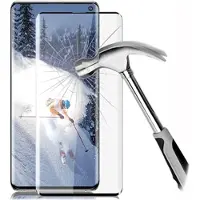 Mtp Products Samsung Galaxy S10 Full Cover Skærmbeskyttelse Hærdet Glas - 9H - Sort Kant