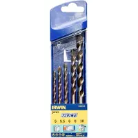 Irwin Cordless universalbor i plastkassette Med slebet HM spids Indhold 5-5,5-6-8-10mm