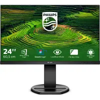 Philips B Line 241B8QJEB - LED-skærm - 24 (23.8 til at se) - 1920 x 1080 Full HD (1080p) @ 75 Hz - IPS - 250 cd/m² - 1000:1 - 5 ms - HDMI, DVI-D, VGA, DisplayPort - højtalere - sort struktur