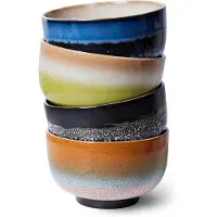 HK Living 70's skål Ø13,5 cm 4-pak Groovy