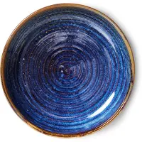 HK Living Home Chef dyb tallerken large Ø21,5 cm Rustic blue