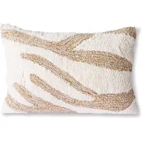HK Living Fluffy pude 35x55 cm Hvid/Beige