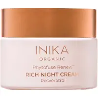 Inika Organic Phytofuse Renew Rich Night Cream | Ekstra rig ernæringsnatcreme, der dybt hydrerer og rejelser. Veganske og organiske ingredienser