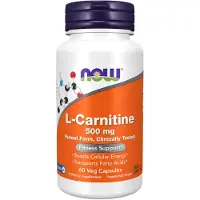 Now , L-Carnitin, 500 mg, 60 Veg Kapsler