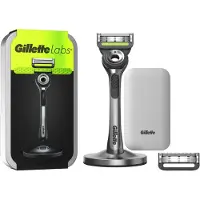 Gillette Labs barbermaskine + 2 barberblade, magnetisk stativ og rejseetui
