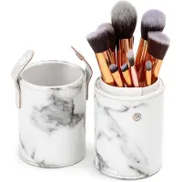 Zoe Ayla Makeup Brush Set and Cylindric Case 10 Pices Marble Børstesæt 1 stk.