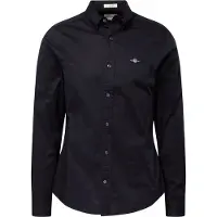 Gant Ganttil mænd. 3000102 Klassisk poplinskjorte Slim Fit sort (XL), Casual, Party, Bomuld, Lange ærmer, Bæredygtig