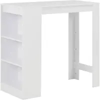 vidaXL barbord med hylde 110x50x103 cm hvid