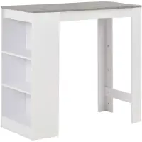 vidaXL barbord med hylde 110x50x103 cm hvid