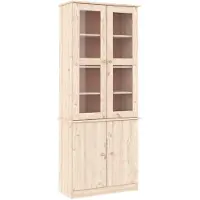 vidaXL Vitrineskab Alta 77x35x186,5 Cm Massivt Fyrretræ - Naturfarvet