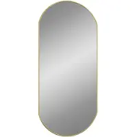 vidaXL vægspejl 90x40 cm oval guldfarvet