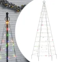 vidaXL LED-juletræ 200 LED'er 180 cm flerfarvet lys
