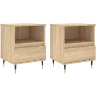 vidaXL Sengeborde 40x35x50 Cm Konstrueret Træ - 2 / Sonoma-eg