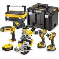 DeWalt Įrankių rinkinys (DCD796 + DCF887 + DCS331 +DCS391 + DCL050) 18 V 3x5,0 Ah akum.