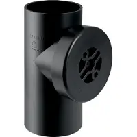 Geberit 110 mm x 90° Renserør med dæksel sort PEH