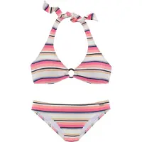 Venice beach Bikini blå / lys pink / sort / hvid