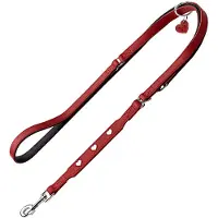 Hunter justerbar hundesnor Love, rød - 200 cm lang, 18 mm bred