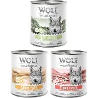 Wolf of Wilderness Adult 6 x 800 g - Med masser af frisk fjerkræ - Mixpack: 2x Stony Creek, 2x Sandy Path, 2x Steep Journey