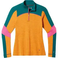 Smartwool W'S Classic Thermal Merino Base Layer Colorblock 1/4 Zip, boxed, L99, L