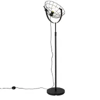 QAZQA Industriel gulvlampe sort 35 cm justerbar - Hanze