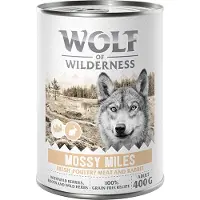 Wolf of Wilderness Adult 6 x 400 g - Med masser af frisk fjerkræ - Mossy Miles - Fjerkræ med Kanin