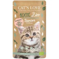 Cat's Love Øko 6 x 100 g - Junior Øko Fjerkræ