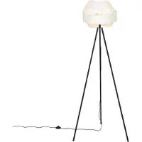 QAZQA Moderne gulvlampe hvid - Cloth