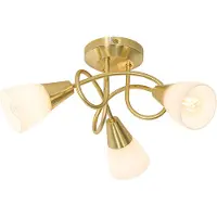 QAZQA Klassisk loftslampe guld med opalglas 3-lys - Inez